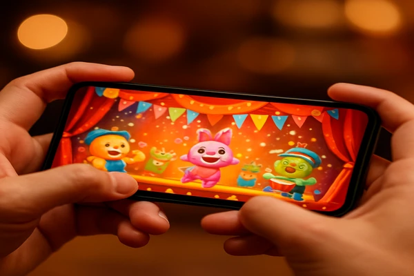 একজন ব্যবহারকারী স্মার্টফোনে সহজে অনলাইন গেমিং উপভোগ করছেন
