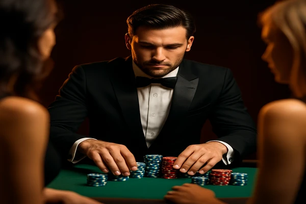 একজন নারী ল্যাপটপে অনলাইন গেম উপভোগ করছেন, চারপাশে 333okএর উজ্জ্বল গেমিং প্ল্যাটফর্ম পরিবেশ জ্বলজ্বল করছে